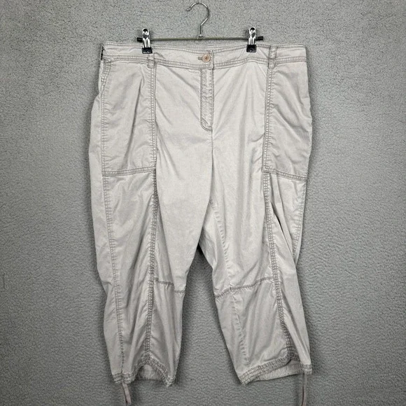 Eileen Fisher Pants Womens 22W Gray Capri Crop Outdoor Coastal Resort Vacation - Picture 1 of 10